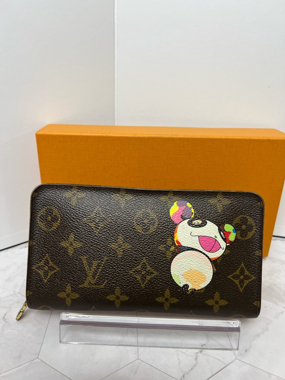 Louis Vuitton Takashi Murakami Monogram Zip Wallet with Colorful Panda Motif